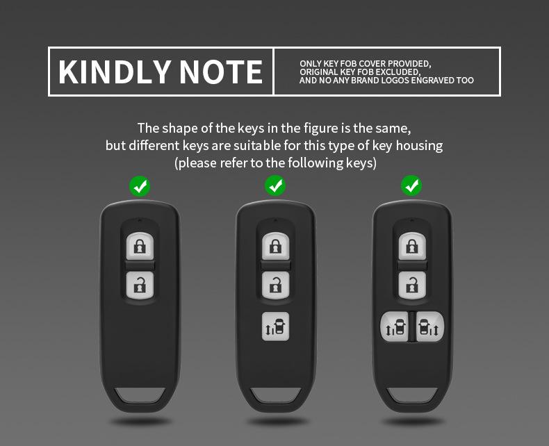 Honda Car Key Case for N-BOX, N-ONE, N-WGN, N-VAN Models - Key Shell Bag