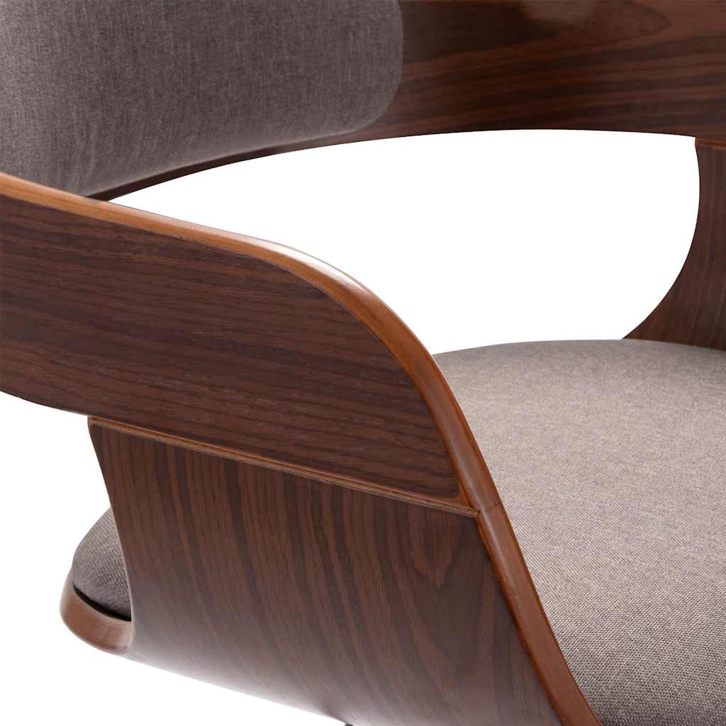 Dining Chair Beige Bentwood and Fabric