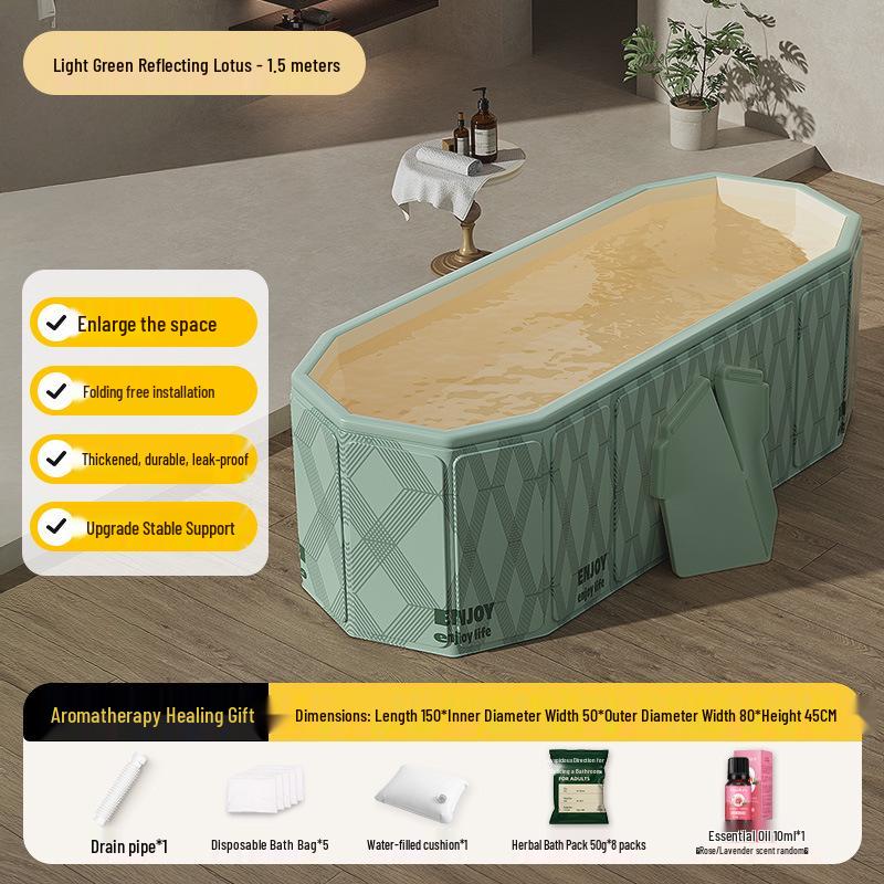 Foldable Full Body Bath Tub for Adults & Couples - Compact Household Bath Basin & Children's Sitz Bath