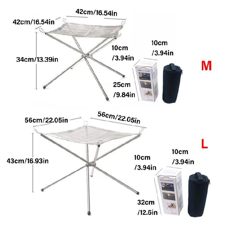 Rusts Resistant Outdoor Camping Grills Stainless Steel Fire Pit Multifunctional For Hiking Backpacking Durability