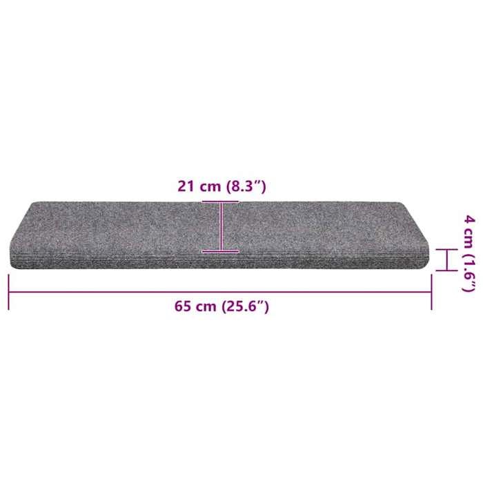 VidaXL Tapis d'escalier autocollants 30 pièces 65 x 21 x 4 cm Gris clair Bord rectangulaire 3365694