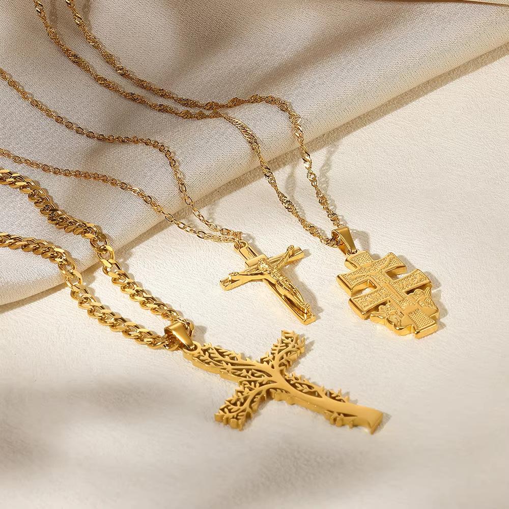 New Fashion Cross Hip-hop Necklace Pendant Long Men's Necklace Women's Necklace Fashion