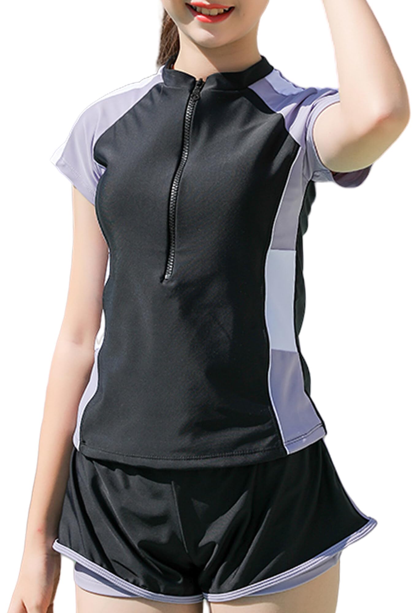 

Rashguard for Kids Inner Pants Hot Water UV Protection 140 [Panegy] Girls, One-Piece Swimsuit, Cute, Swimwear, Included, Padded, Springs, Swimming,