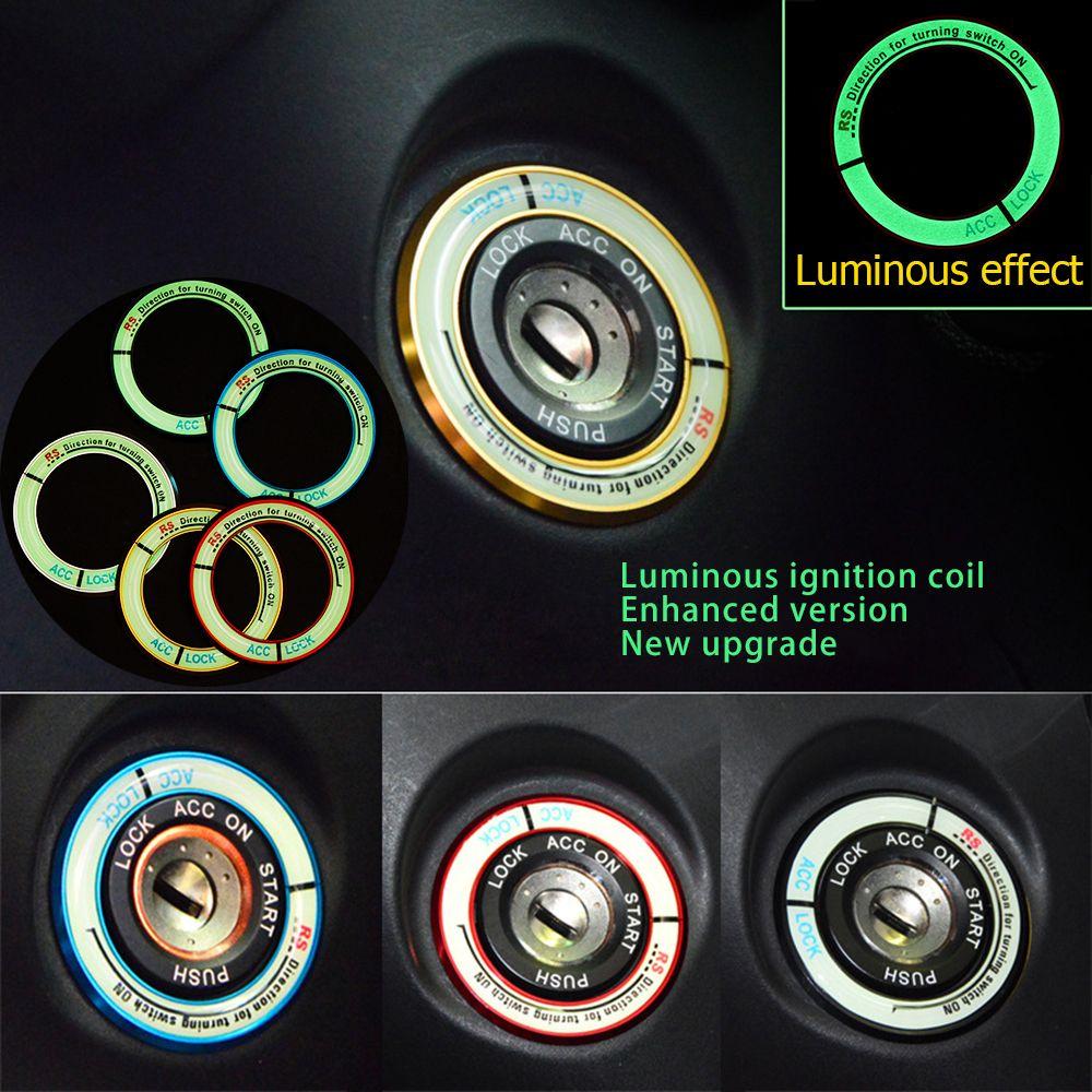 Fashion Alloy Decoration Stickers Car Ignition Switch Cover Luminous Auto For TOYOTA COROLLA LEVIN