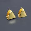 Saijia Geometric Metallic Triangle Stud Earrings - European & American Style, French Light Luxury, Niche High-End Design.