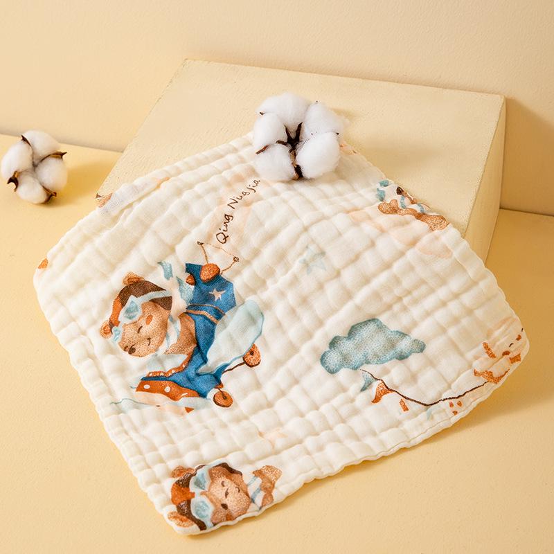 

Детская махровая салфетка из чистого хлопка - Мягкое мультяшное полотенце для лица младенца, слюнявчик, маленькое квадратное полотенце для новорожденного 30x30 cm