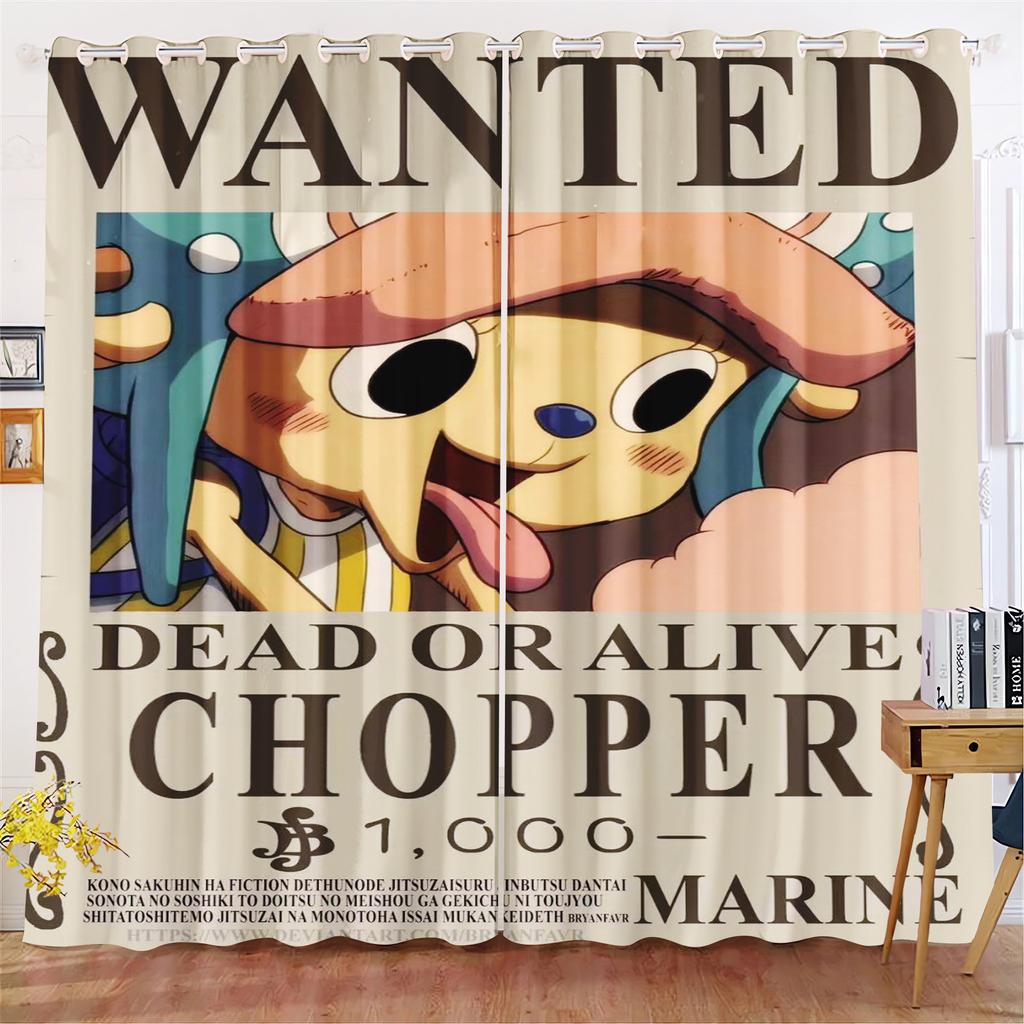Cartoon Curtain Monkey D Luffy Gear 5 One Piece Cute Printing Home Curtains Living Room Bedroom Heat and Sun Protection