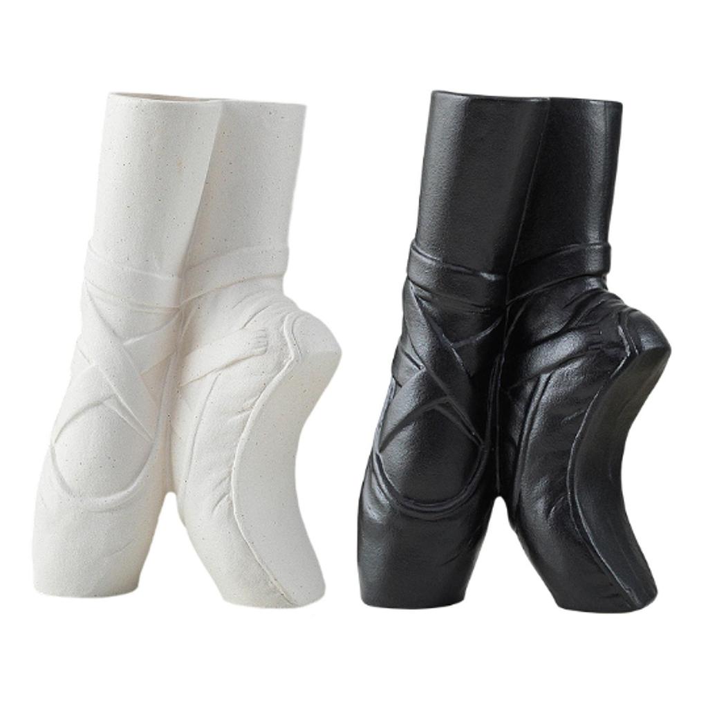 Ballet Shoe Shaped Flower Vase,Art Ceramic Vase Decorative Vase Indoor Ornament Hydroponic Vase Propagation Vase for Entryway