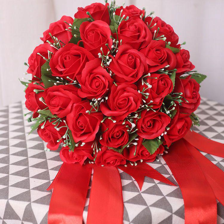 Korean Style High-End Rose Bridal Bouquet for Weddings & Photoshoots
