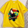 Toucan Bird Tropical Forest Graphic T Shirts Printed Loose Large Casual Comfortable Round Neck Short Sleeve Tshirt Top