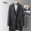 Yalu EY Men's Plaid Wool Blend Double-Faced Coat