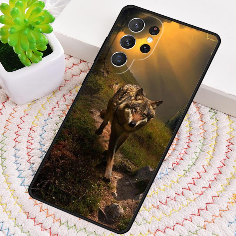 Animal The Wolf Howl Print Phone Case for Samsung Galaxy Note 10 Pro S26 Ultra S23 S24 FE S25 S21 S22 PLUS Shockproof Cove