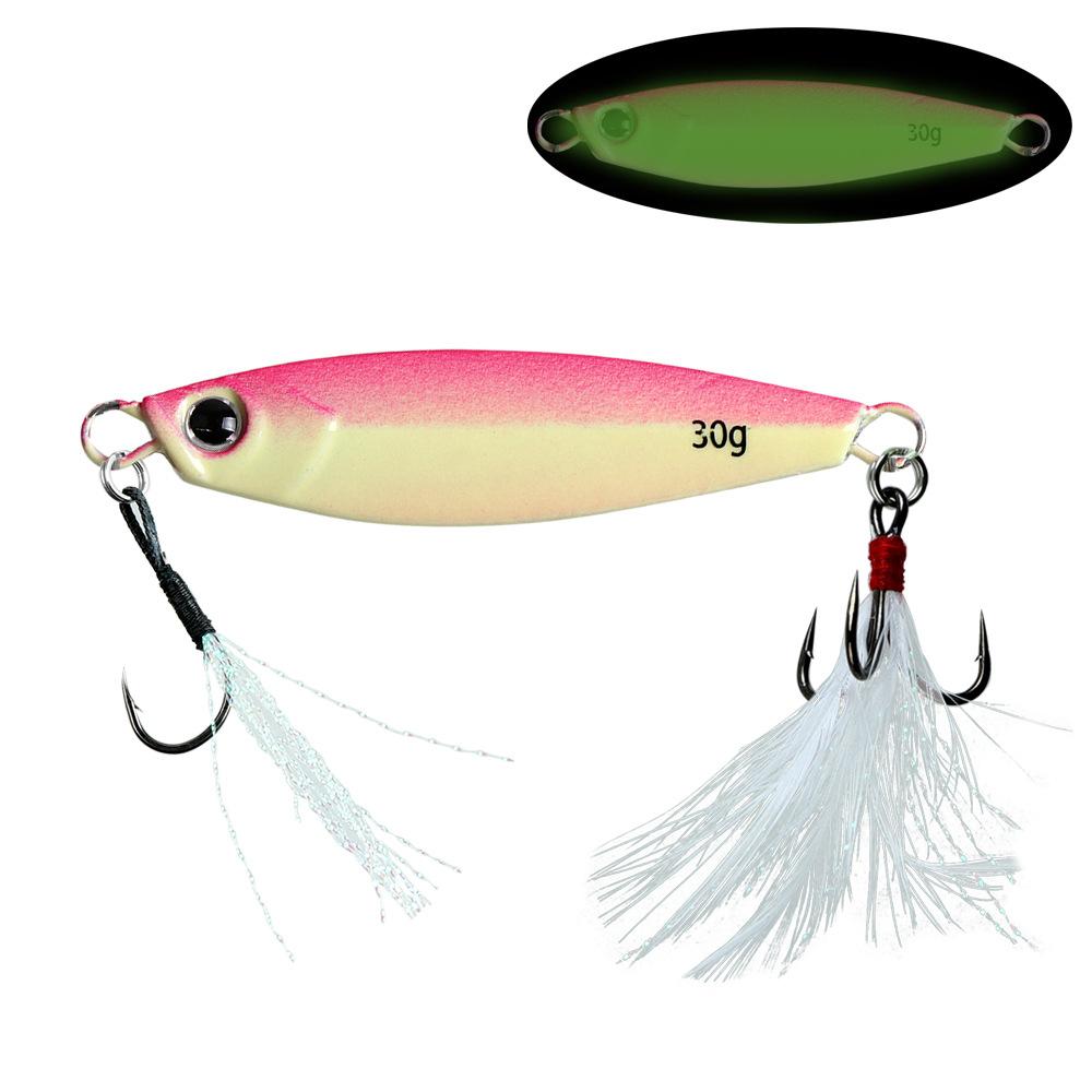 

Mackerel Special Floating Shore Casting Luminous Iron Plate Lure Bait7g30gFeather Hook Sea Fishing Bait 7g
