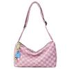 Plaid Large Capacity Crossbody Shoulder Bag with Wide Strap