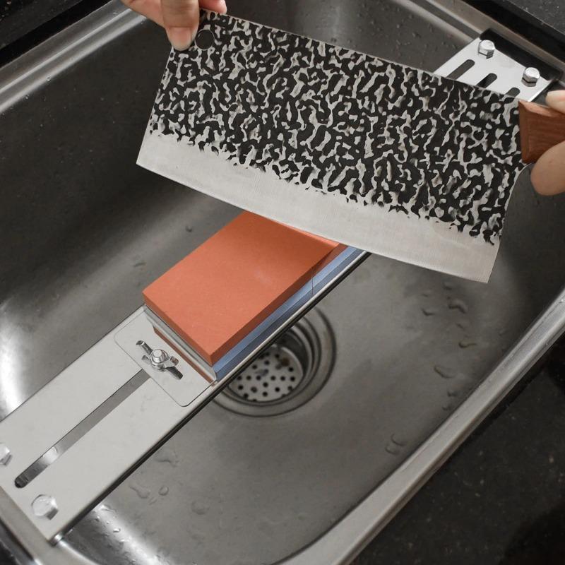 Stainless Steel Sink Sharpening Stone Holder Adjustable Length Whetstone Non-slip Base Knife Sharpener Grindstone Accessories