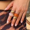 Ingemark 4Pcs/Set Minimalism Retro Geometry Resin Rings Women Trendy Creative Metal Open Knuckle Ring 2026 New Couple Jewelry