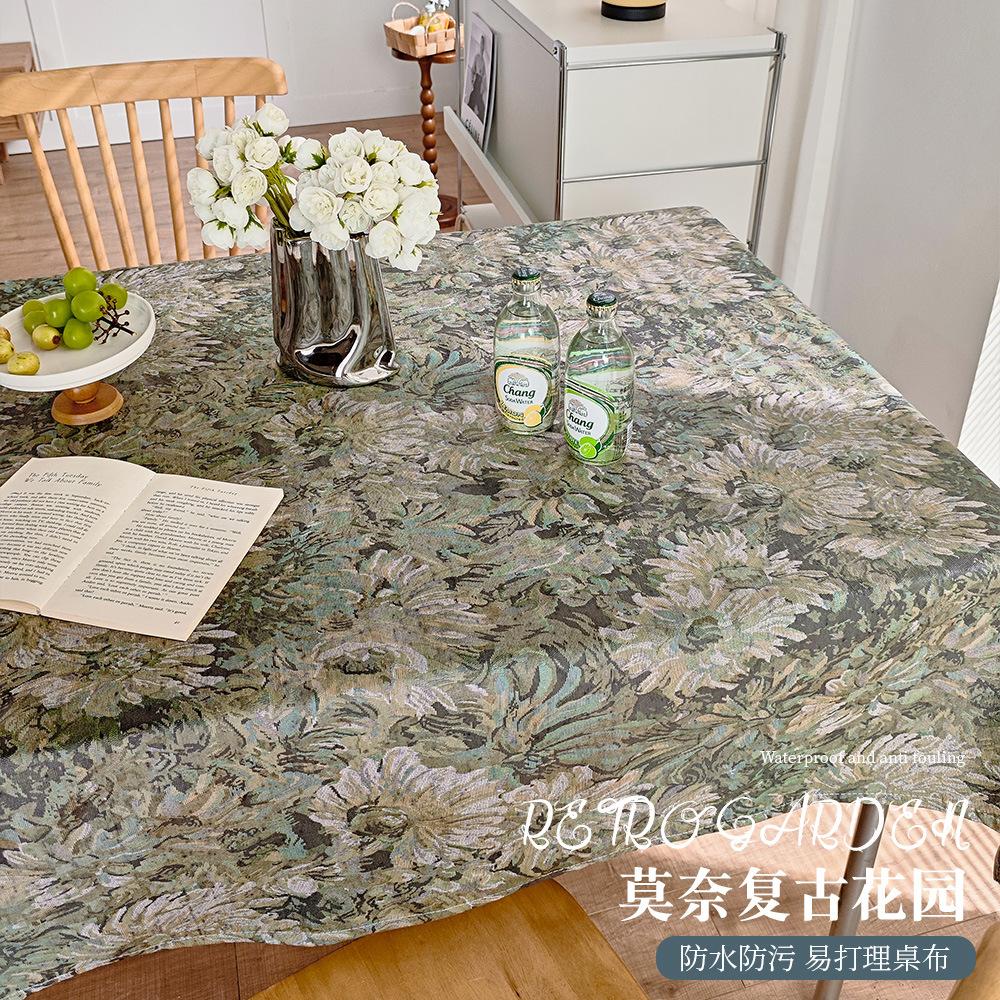 French Tpu Waterproof Oilproof And Anti-Scald Tablecloth Coffee Table Disposable Rectangular Household Tablecloth Light Luxury High-End