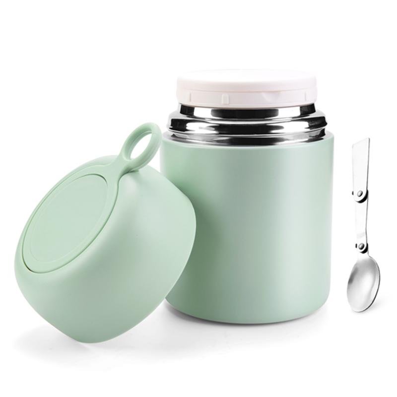

Термокувшин для горячей еды - изолированная банка для еды со складной ложкой, герметичный термокувшин для еды для детей и взрослых