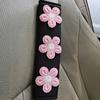 Car seat belt shoulder protector, white float with soft anti pinch protective cover, ladies' goddess car interior decoration