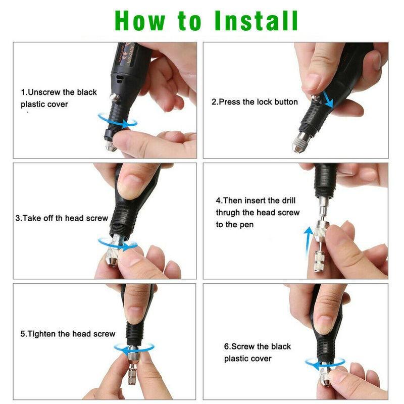 DIY Electric Nail Grinder Engraver Pen Nail Grinding Milling Mini Engraving Pen Rotary Drill Tool