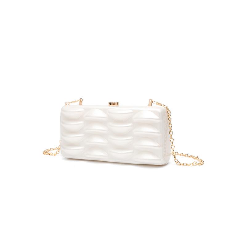 Банкетная сумка Акриловая Волна Модная Простая Маленькая Квадратная Сумка Сумка-коробка Светская Персонализированная Банкетная Сумка через плечо 21*6*9 белый