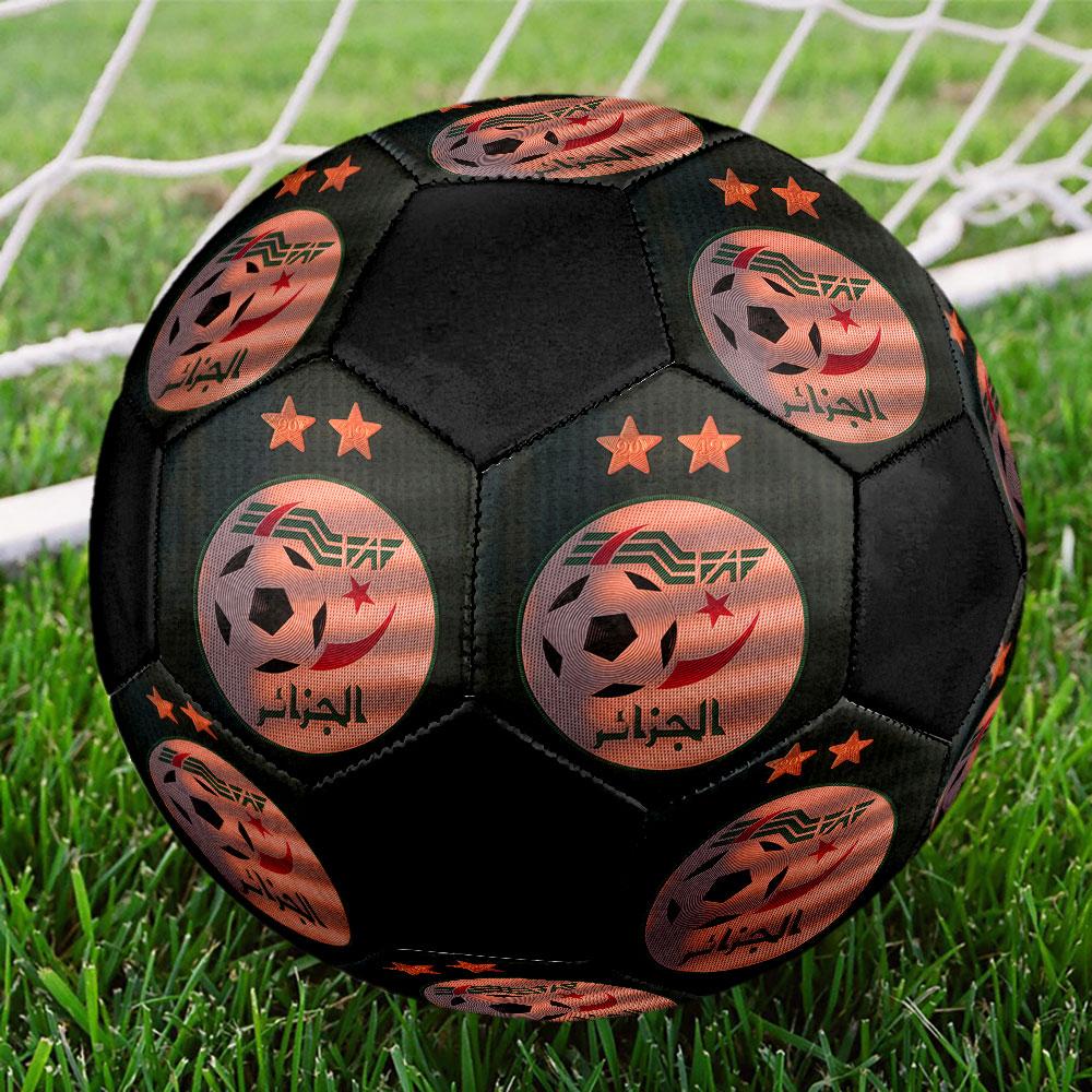 Algeria National Football Logo Size 5 Soccer Ball, Machine-Stitched PVC, Durable & High Bounce, All Ages Fit, Fan Merchandise, Matches & Outdoor Use.