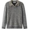 Semir Men's Winter Loose Fit Striped POLO Jacquard Sweater