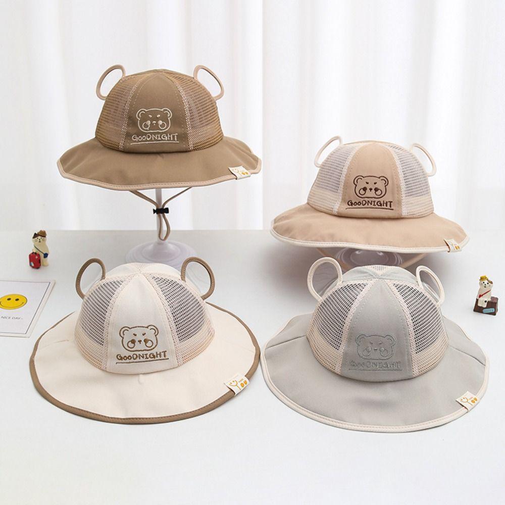Adjustable Children Fisherman Cap Breathable Boys Girls Sun Hat Korean Baby Bucket Hat  for Kids