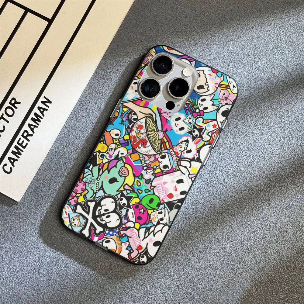 Japan Tokidoki Phone Case For IPhone 17 16 15 14 13 12 11 Corrugated Frosted Soft Cover Anti-Slip