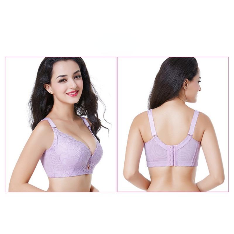 Large Size Bra, Lace, Breathable, Gathered and Adjustable Women's Underwear, with A Thin Bra for The Collection of Side Breasts