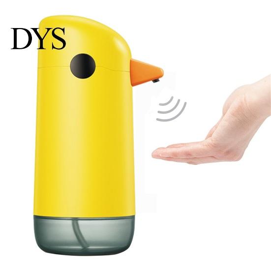 Gelber 220ml Seifenspender Cartoon Ente Design Nachfüllbar Batteriebetrieben Verstellbar Lagerung ABS Automatische Induktion Händedesinfektionsmittel für Küche