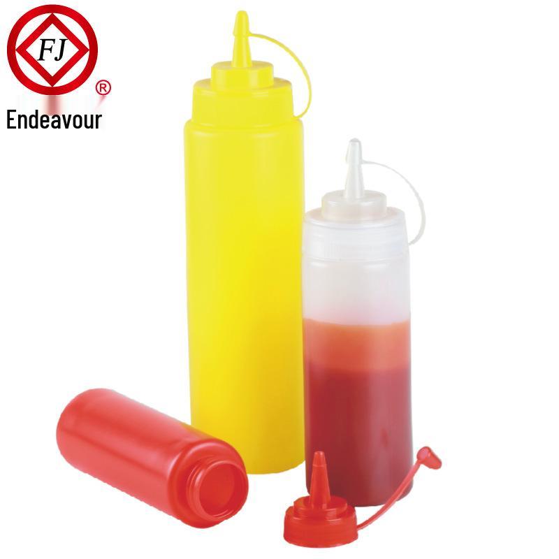 Single-Hole & Three-Hole Squeeze Sauce Bottle for Ketchup & Salad Dressing with Pointed Mouth