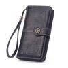 Women's Retro Oil Wax Leather Long Wallet - Hollowed-out Design, Multi-functional, Large Capacity Phone Bag