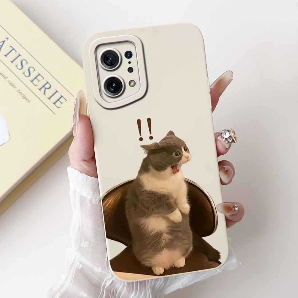 For Oppo Find X5 PFFM10 Cases Cute Cat Print Soft Silicone Back Cover For Oppo Find x5 X5 CPH2307 6.55" Shockproof Phone Casing