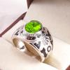 Peridot Oval Cut Gemstone With 925 Sterling Silver Ring For Men's #B473 JL375683911646