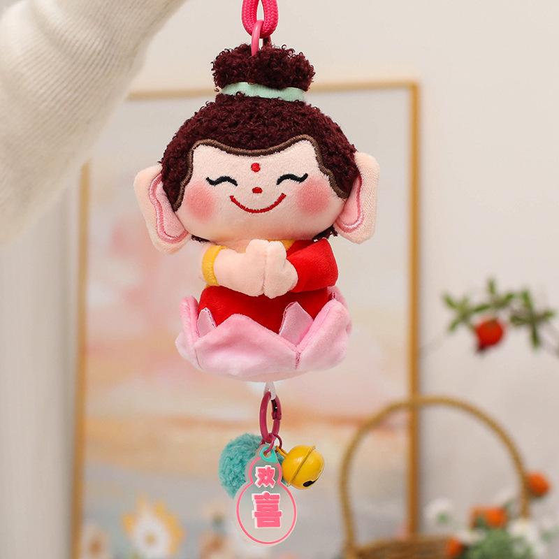 Cultural and Creative Series Lotus Little Buddha Doll Pendant Cartoon Cute Buddha Companion Good Luck Plush Toy Bag Hanging Decoration