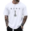 Heren Koning Schaken Shirt Grafische T-shirts Designer Bedrukte T-shirts voor Mannen Stedelijk Letter T-shirt Streetwear