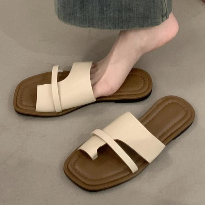 Modne Klapki Damskie 2025 Sandały Letnie Klapki Retro Płaskie Luksusowe Buty Damskie Klapki do Domu Modne Klapki