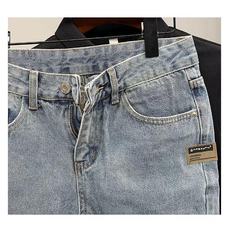 Jungen Hellblaue Denimshorts - Trendige Lockere Straight Fit, Sommer All-Match 5-Punkt-Hose