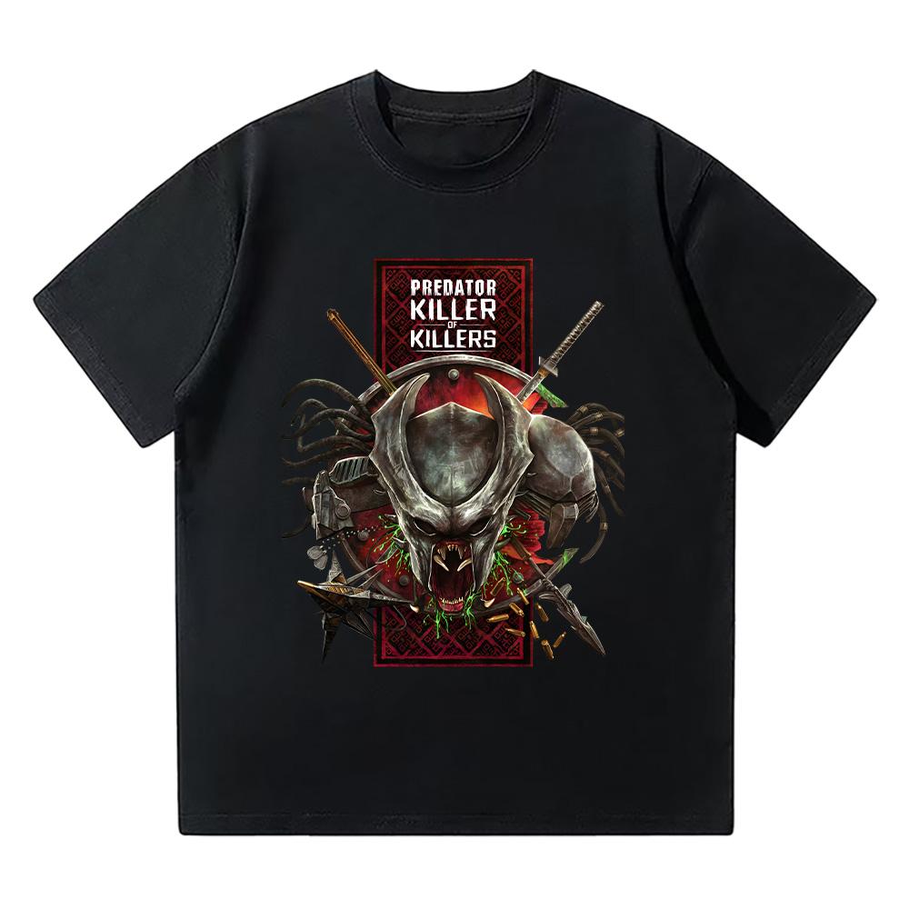 

Взрослая Анимированная Графическая Футболка Хищник Убийца Убийц2 Винтажная Высококачественная Хлопковая Футболка Y2K Летняя Женская Мужская Футболка с Коротким Рукавом XS чёрный