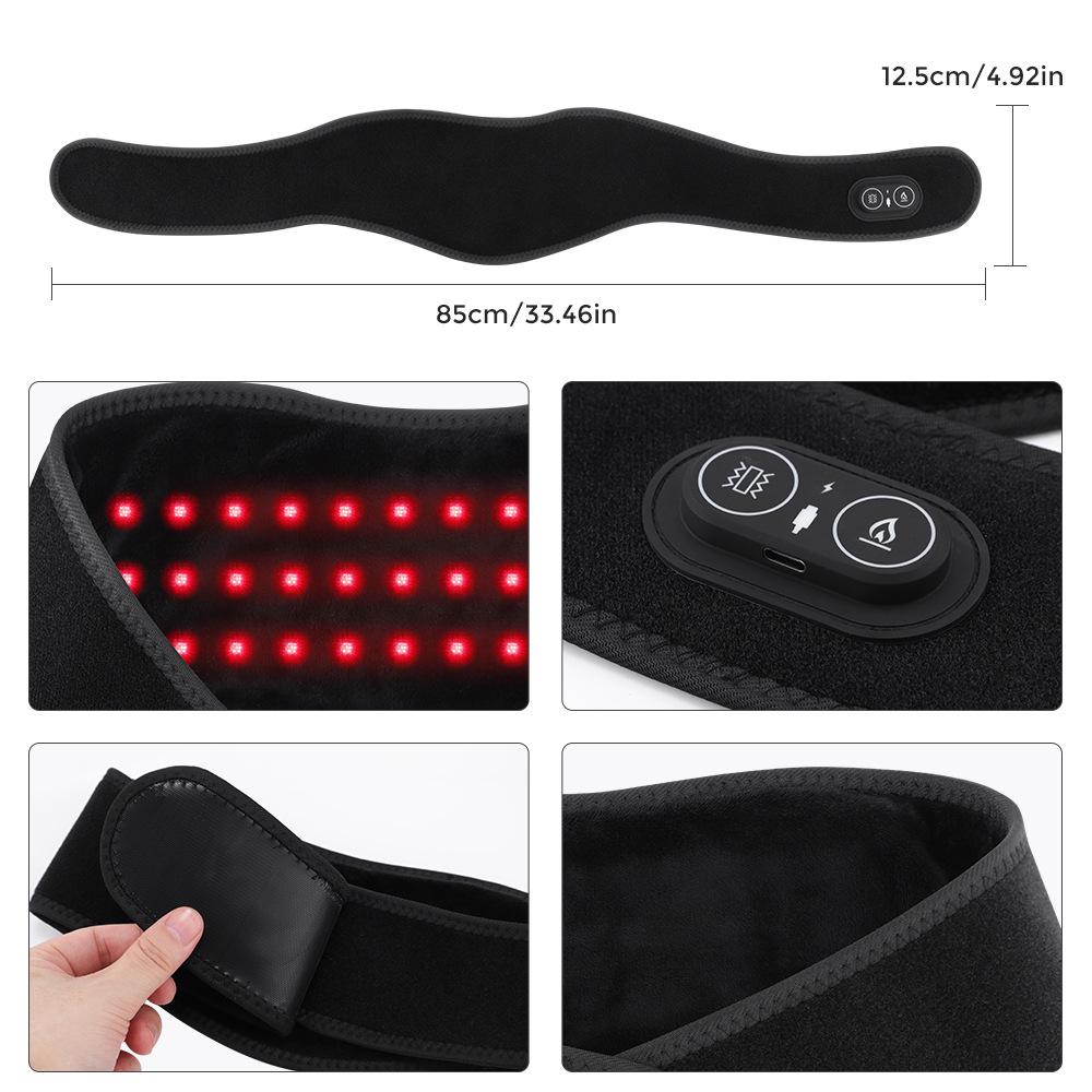 Red Light Heating Neck & Wrist Support with Vibration Massage – 660/850nm Therapy Heat Pack.
