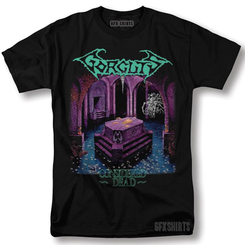Gorguts Считается Мертвым Футболка Рок Смертельный Металл Концерт Графический Дизайн Футболка 3XL
