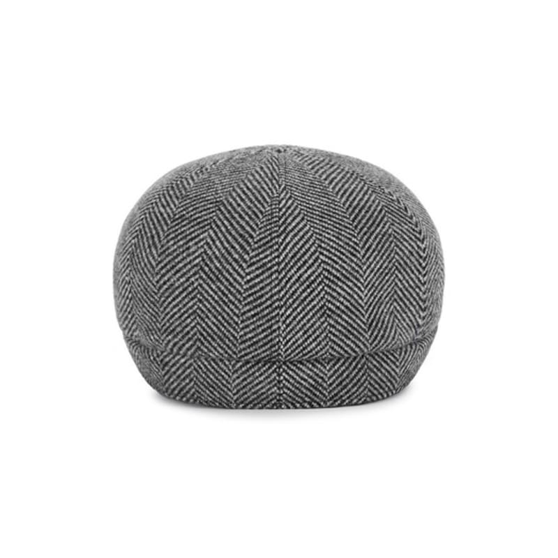 VARZAR VA Studded Herringbone Slim Newsboy Cap Black