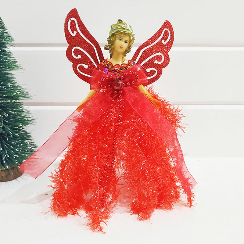 Christmas Angel Tree Topper Pendant Delicate Angel Figurine Ornaments Christmas Tree Decor Festive New Year Party Decoration