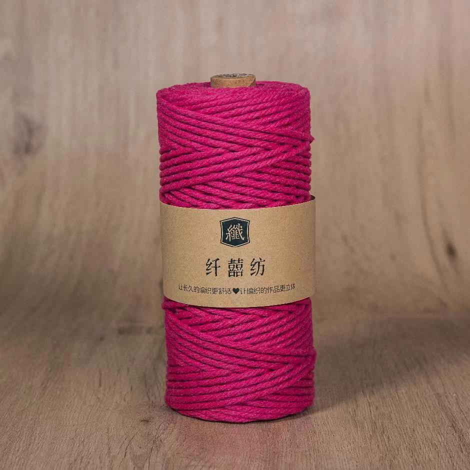 3Mm100M Colored Cotton Rope Thread Handmade Diy Bundled Woven Bag Wound Decorative Thread Tapestry Accessories Material