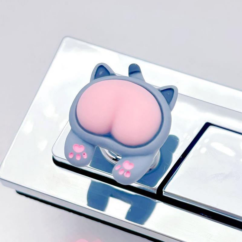 

Крышка кнопки бачка унитаза Симпатичная кнопка-толкатель в виде попы животного Запасные части Помощник для нажатия Аксессуары для унитаза Украшения для ванной комнаты CHINA