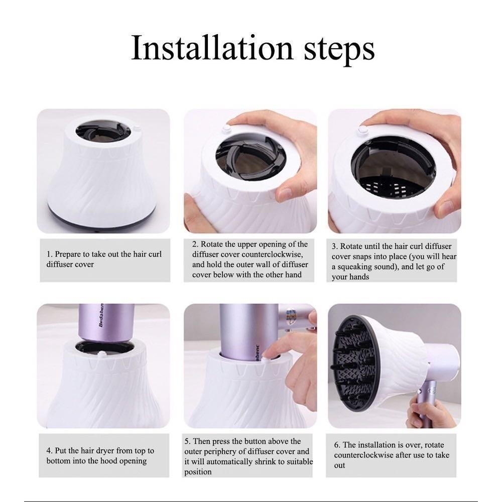 Rotatable Blow Dryer Diffuser Universal Dryer Diffuser Attachment Hair Dryer Diffuser  Styling