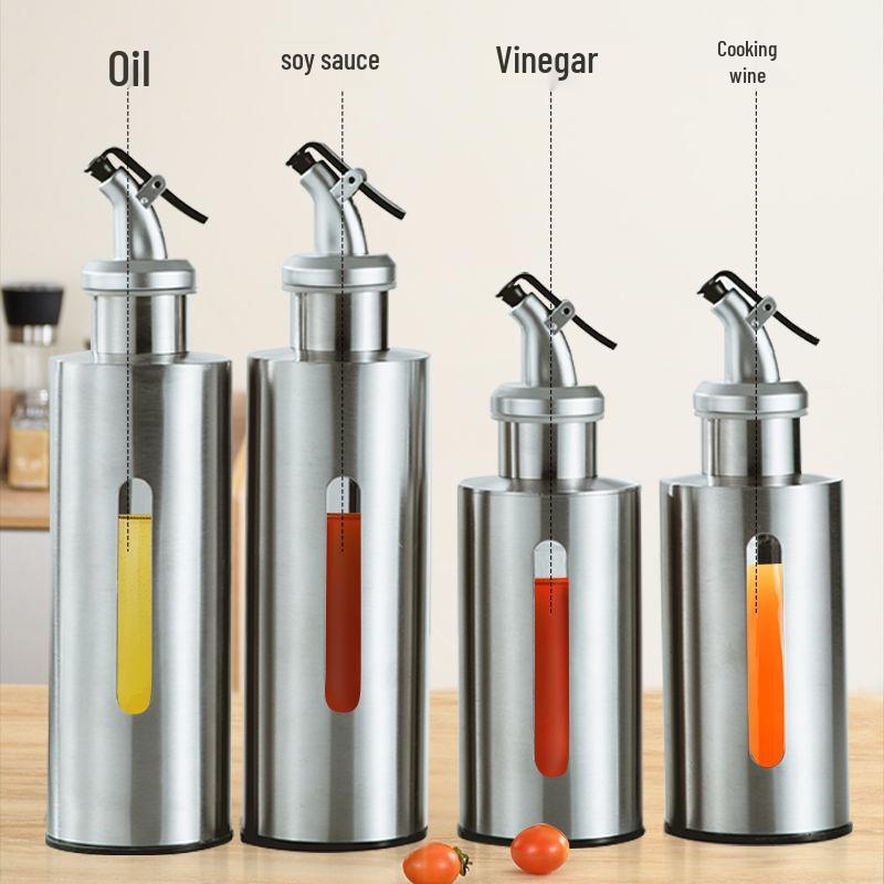 

201 Stainless Steel Leak-Proof Oil & Vinegar Bottle with Funnel Small 190ML