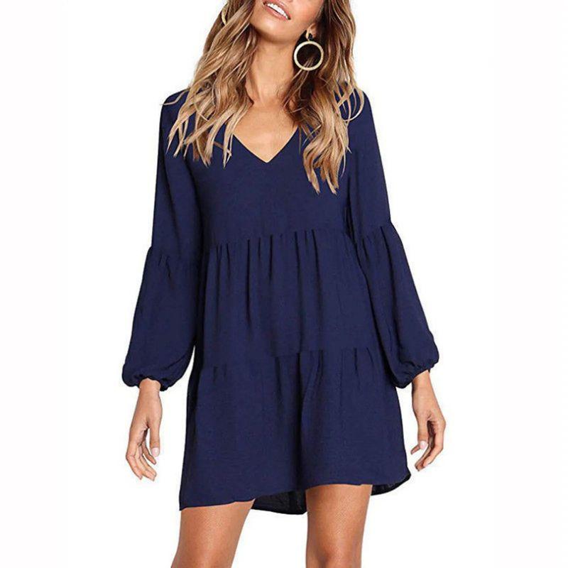 Sexy V-neck Long Sleeve Loose Dress Sexy V-neck Long Sleeve Loose Dress