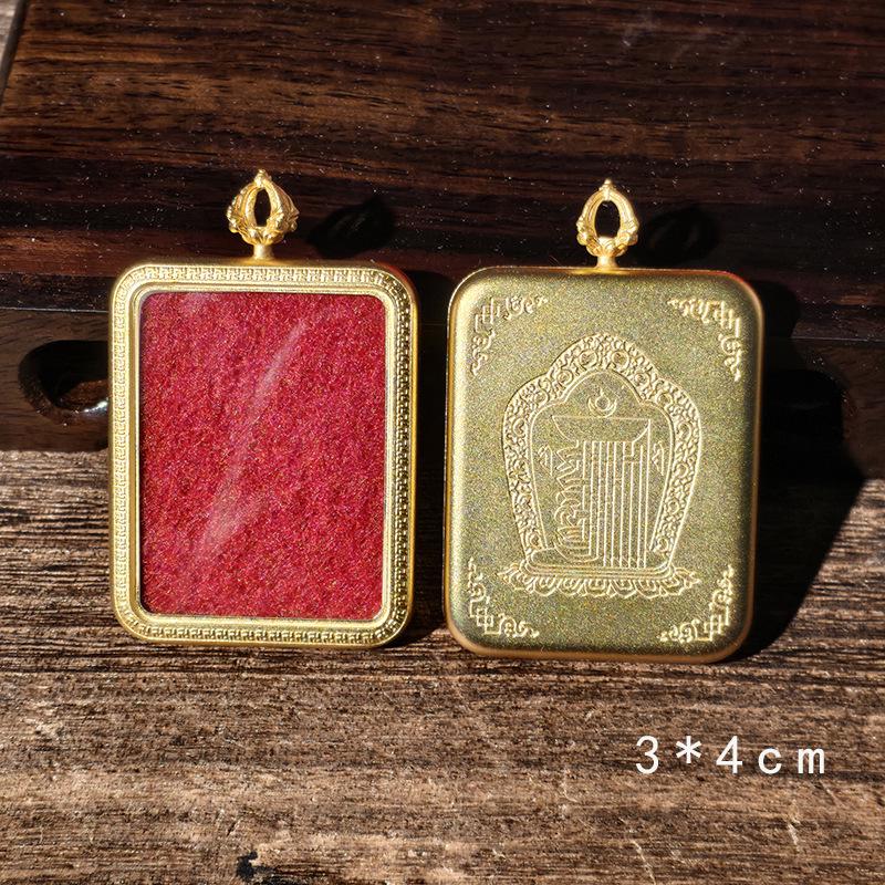 Tibetan Thangka Titanium Steel Gold Silver Pendant: Single/Double-Sided Benming Buddha Amulet
